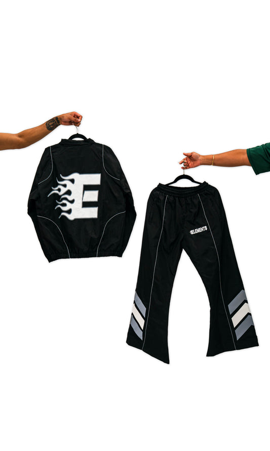 Black Flame Windbreaker Set
