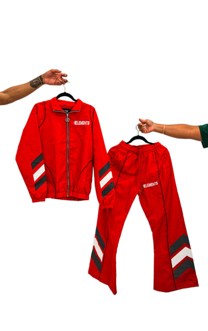 Red Flame Windbreaker Set
