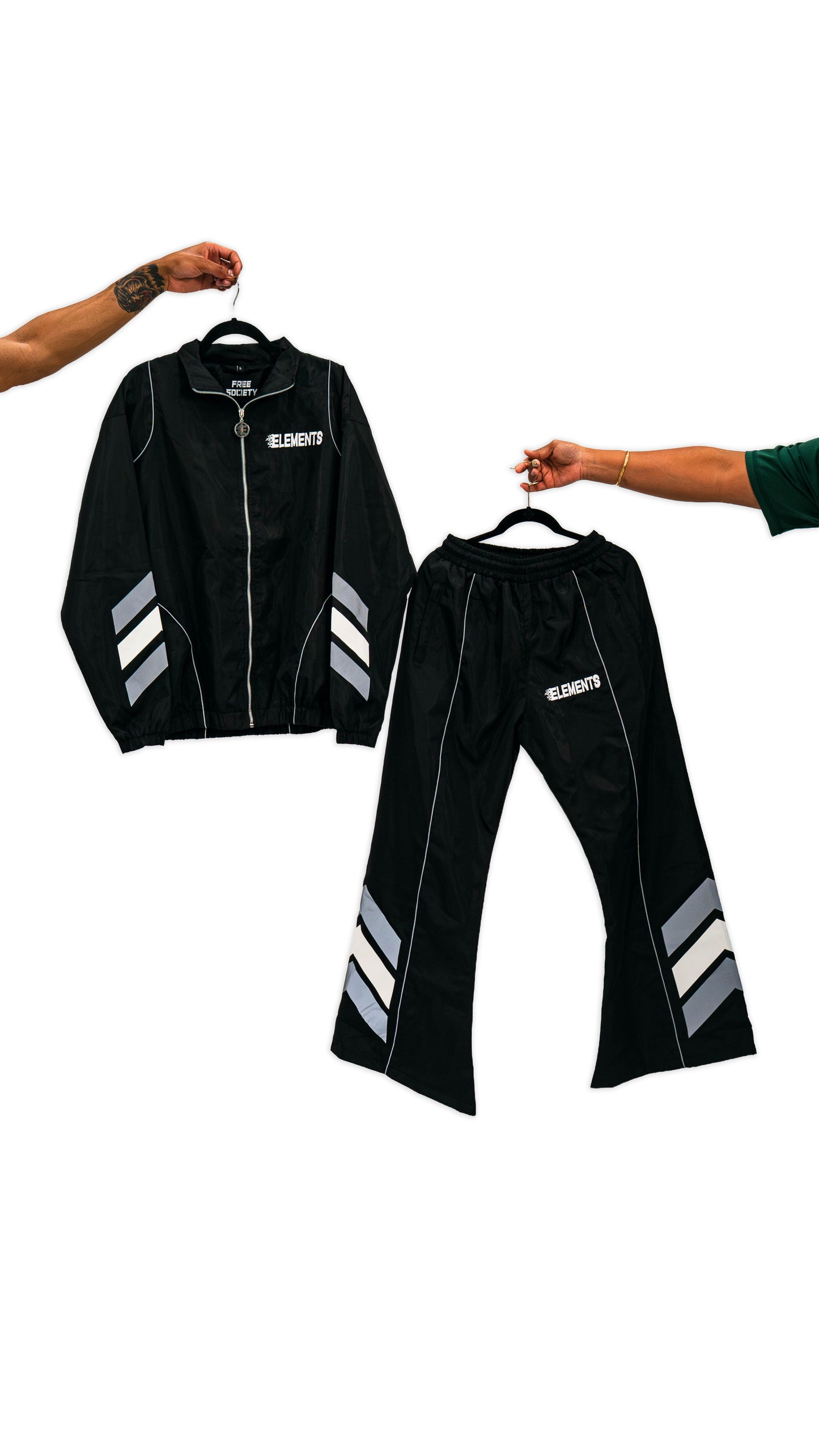 Black Flame Windbreaker Set