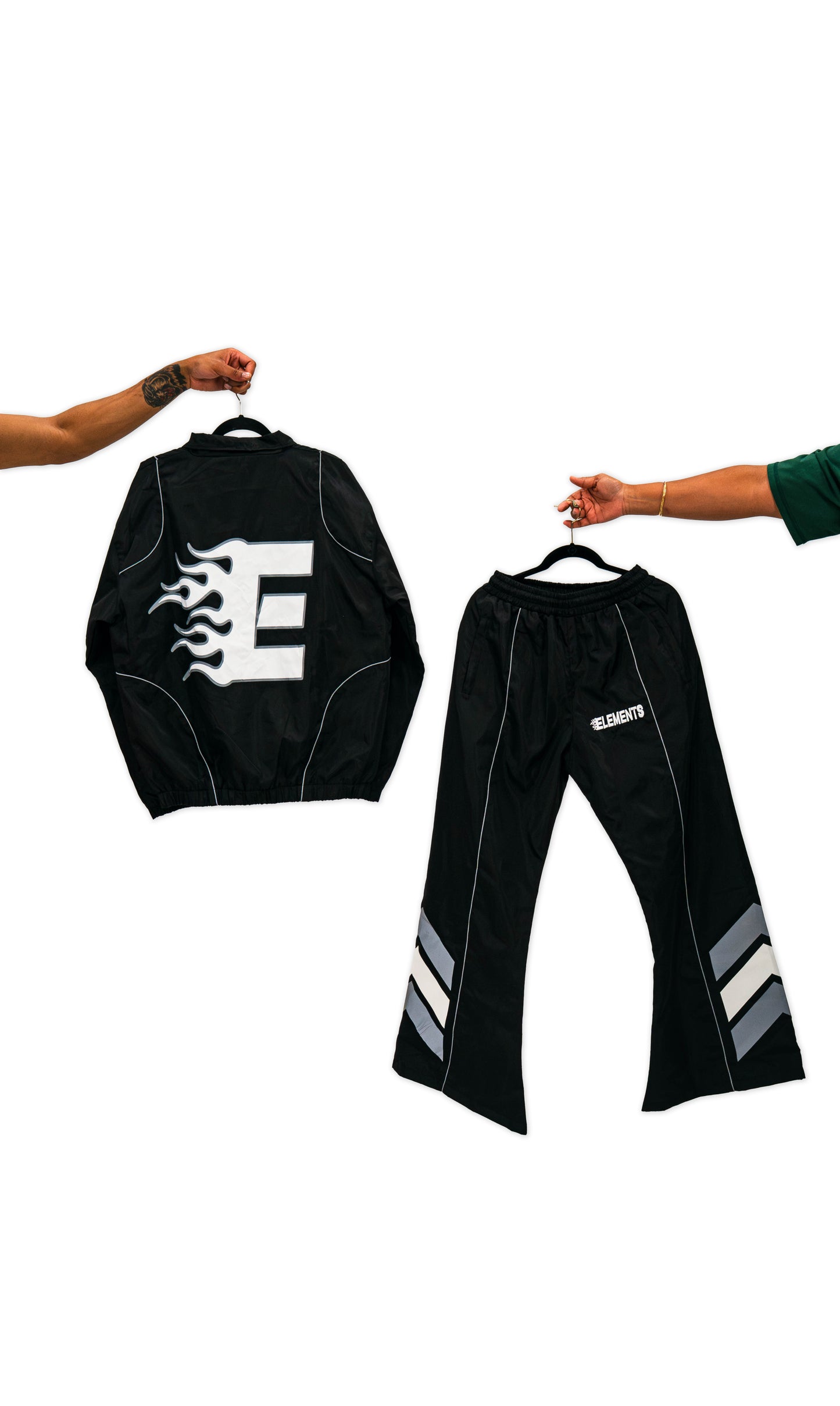 Black Flame Windbreaker Set
